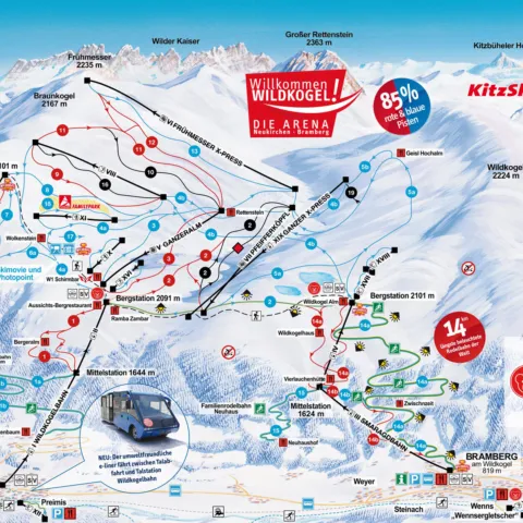 Nieuwe skikaart Wildkogel 2021