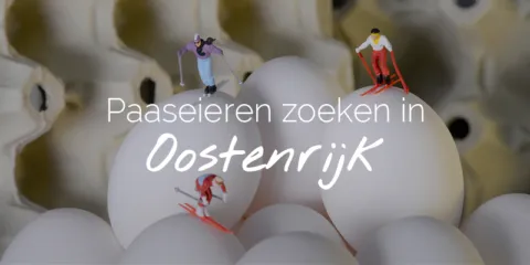 Paaseieren zoeken in de Oostenrijkse sneeuw